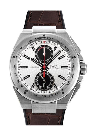 Iwc Ingenieur Silver Dial Chrono Leather Strap Automatic 45Mm Mens Watch Iw378505