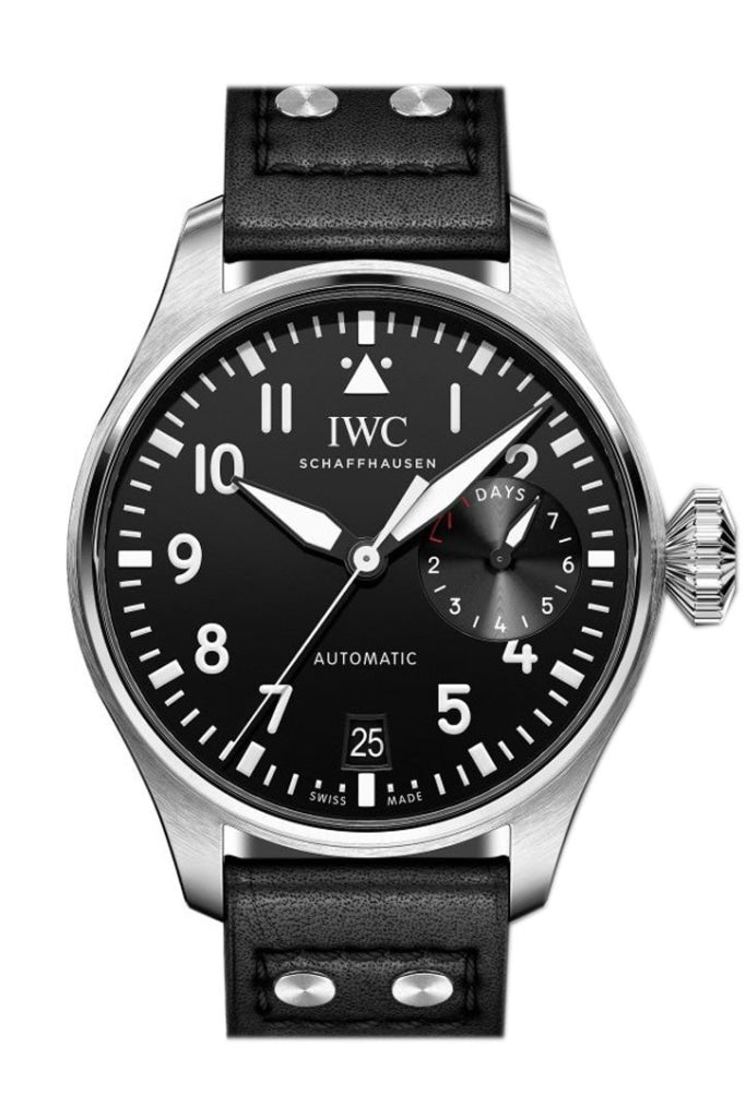 Iwc Big Pilot Black Dial Automatic 46Mm Mens Watch Iw500912 Silver