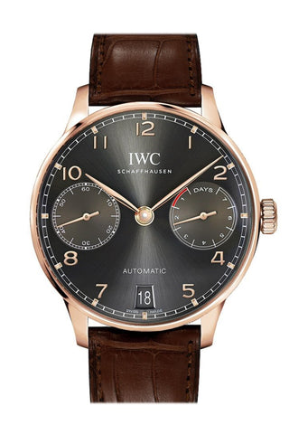Iwc Portugeiser Slate Grey Dial 18K Rose Gold Automatic 42Mm Mens Watch Iw500702