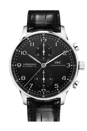Iwc Portuguese Automatic Chronograph Black Dial Mens Watch Iw371447