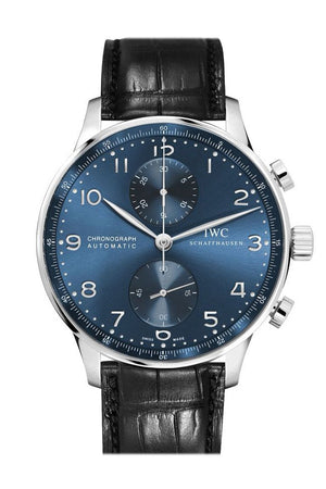 Iwc Portugieser Automatic Chronograph Blue Dial Mens Watch Iw371491