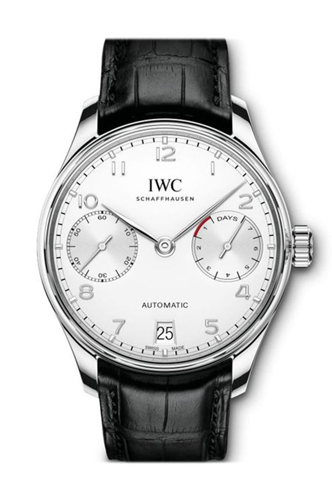 Iwc Portuguese 7 Days In Stainless Steel Silver Dial Mens Watch Iw500712