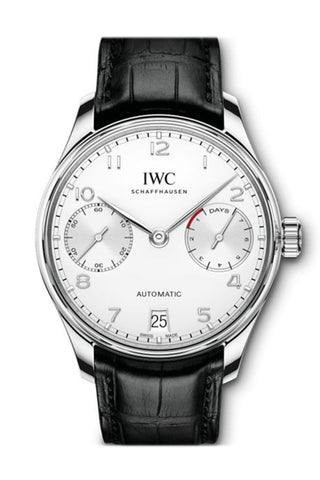 Iwc Portuguese 7 Days In Stainless Steel Silver Dial Mens Watch Iw500712