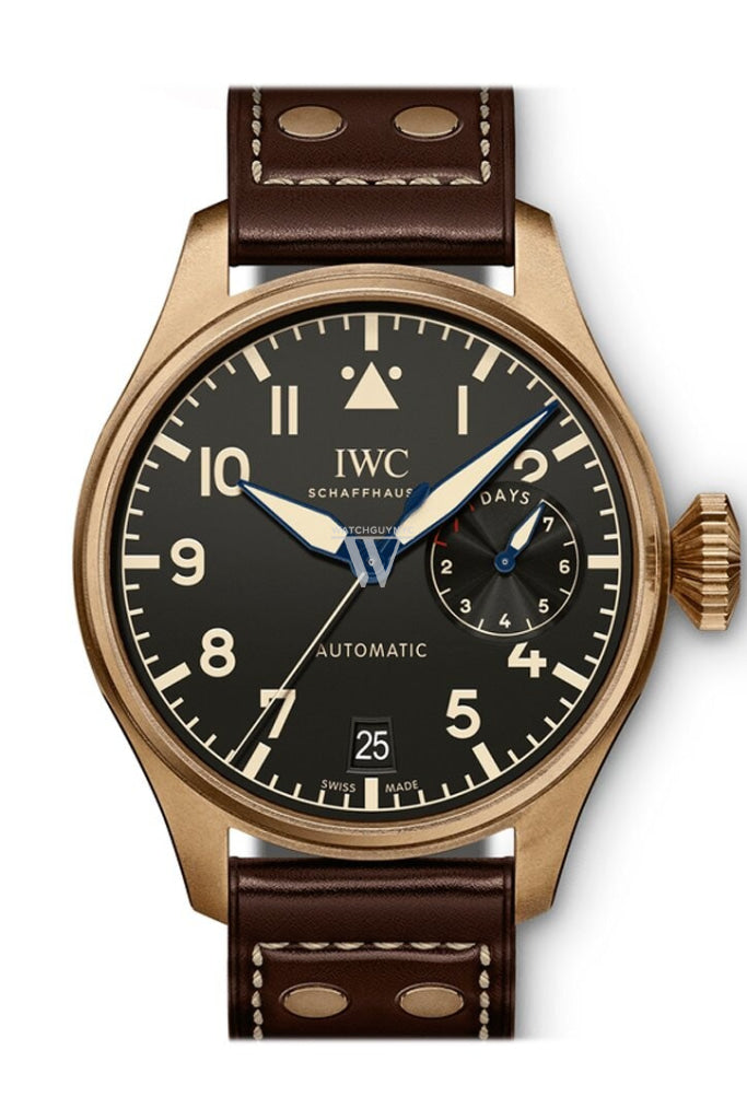 Iwc Big Pilots Heritage Black Dial Brown Leather Mens Watch Iw501005