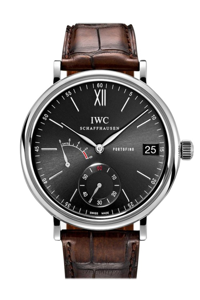 IWC 5101 02 Portofino Manual Wind Eight Days Black Dial Brown