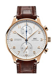 IWC Portugieser Chronograph Automatic White Dial 18kt Rose Gold Men's Watch IW371611