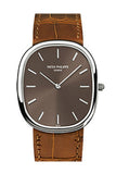 Patek Philippe Golden Ellipse Brown Dial Brown Leather 31mm Men's Watch 3738/100G-012