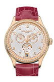 Patek Philippe Complications Silvery Sunburst Dial 18K Rose Gold Automatic 38Mm Ladies Watch