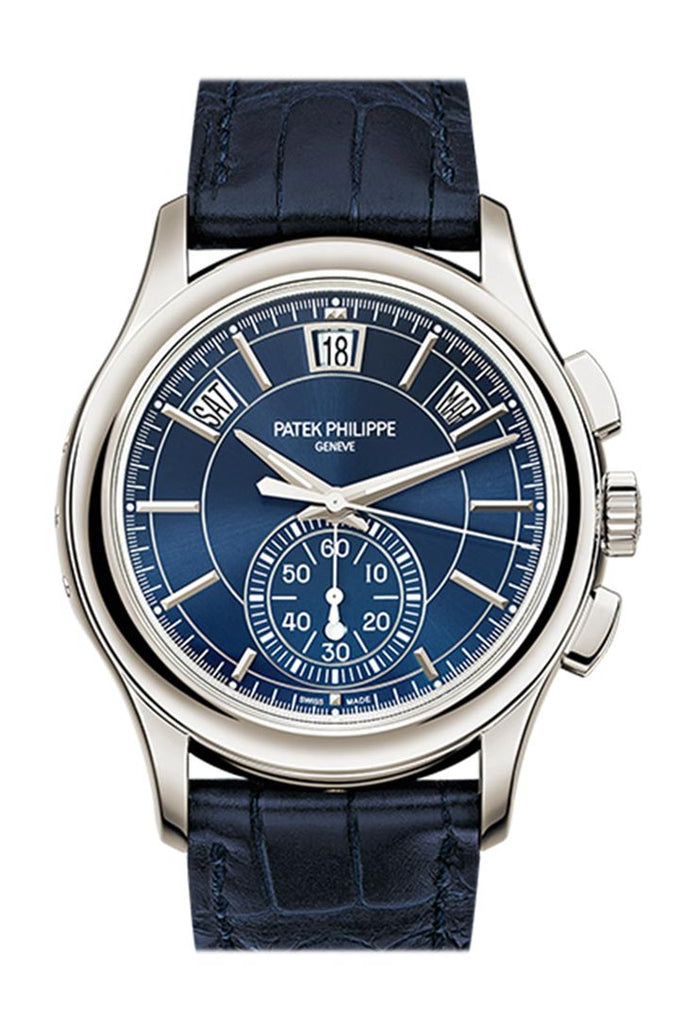 Patek Philippe Complications Blue Dial Annual Calendar Platinum Mens Watch 5905P-001