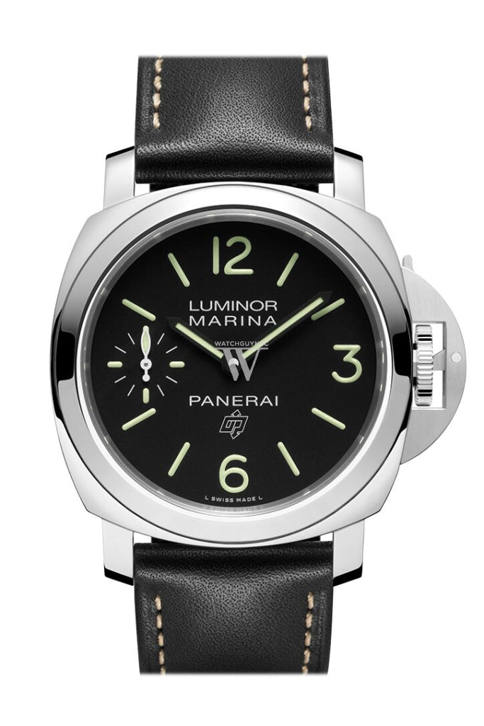 Panerai Luminor Marina Base 3 Day Black Leather Black Dial Watch PAM00776
