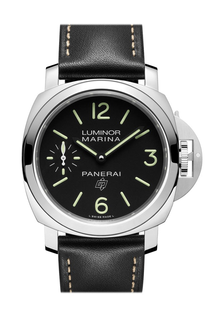 Panerai Luminor Marina Base 3 Day Black Leather Dial Watch Pam00776