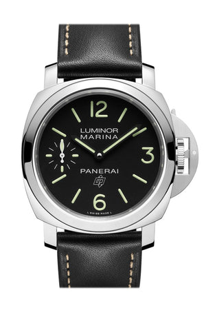 Panerai Luminor Marina Base 3 Day Black Leather Dial Watch Pam00776