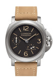 Panerai Luminor 8 Day Beige Leather Black Dial Watch Pam00797