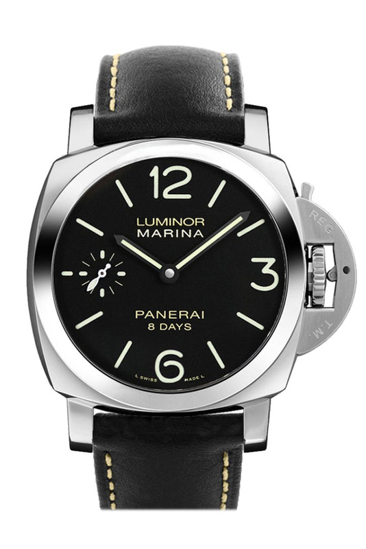PANERAI Luminor Marina Black Dial Black Leather Men s Watch