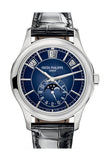 Patek Philippe Complications Blue Sunburst Dial Automatic Men's Annual Calendar Watch 5205G-013