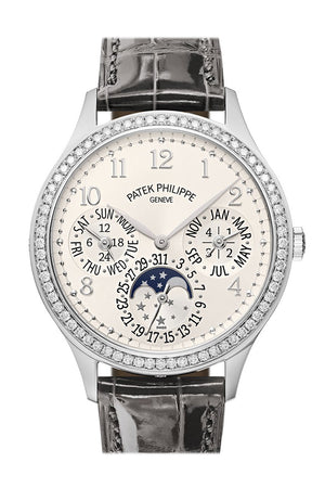 Patek Philippe Grand Complications Perpetual Automatic Diamond White Dial Ladies Watch 7140G-001