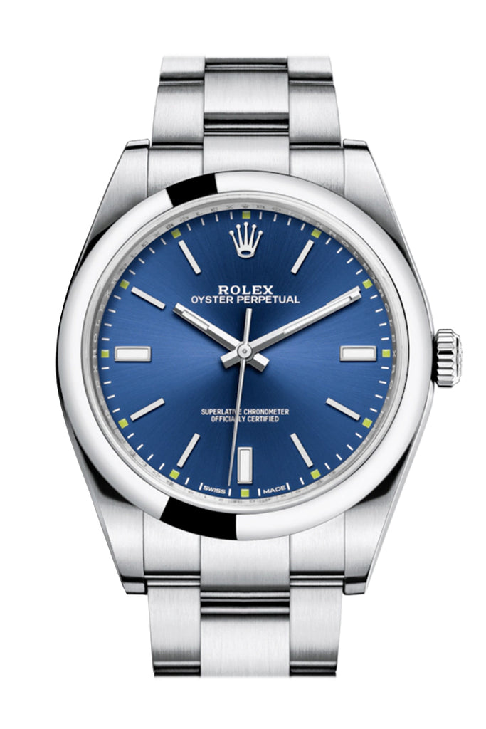 ROLEX Oyster Perpetual 39 Blue Dial Steel Men's Watch 114300