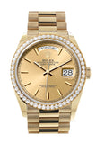 Rolex Day-Date 36 Gold Diamond Bezel Watch 128348RBR-0026 128348RBR