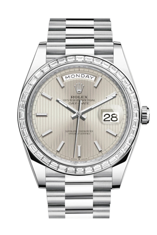 ROLEX 228396TBR DAY-DATE 40 Silver Motif Dial Men