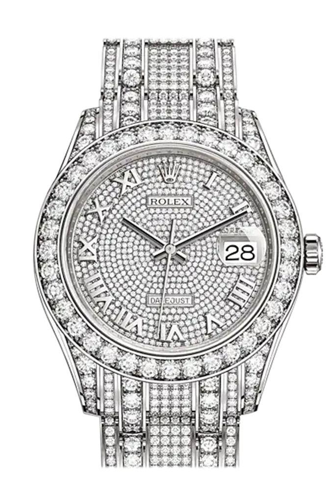 ROLEX Pearlmaster 39 Diamond Pave Dial Pearlmaster Bracelet White Gold Watch 86409RBR