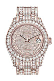 ROLEX Pearlmaster 39 Diamond Pave Dial Pearlmaster Bracelet 18K Rose Gold Watch 86405RBR