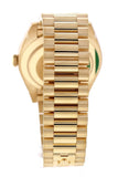 Rolex Day-Date 40 Silver Roman Dial Diamond Bezel 18K Yellow Gold President Automatic Mens Watch