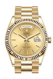 ROLEX Day-Date 36 Champagne Index Dial 18K Yellow Gold Watch 128238