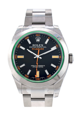 Rolex Milgauss Black Dial Stainless Steel Men's Watch 116400GV DC