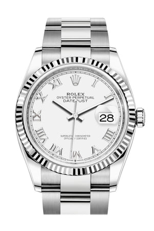 Rolex Datejust 36 White Roman Dial Automatic Watch 126234