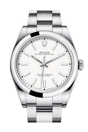 ROLEX OYSTER PERPETUAL 39 White Dial Men's Watch 114300