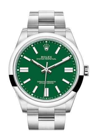 Rolex Oyster Perpetual 41 Green Dial Oyster Bracelet Watch 124300