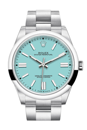 Rolex Oyster Perpetual 41 Turquoise Dial Oyster Bracelet Watch 124300