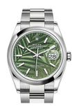 Rolex Datejust 36 Olive Green Palm Motif Dial  Watch 126200
