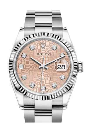 Rolex Datejust 36 Pink Jubilee DiamondDial Automatic Watch 126234