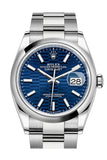 Rolex Datejust 36 Bright Blue Motif Dial fluted  Watch 126200