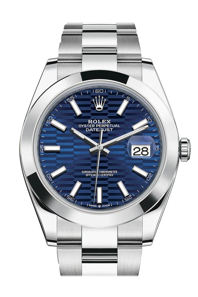 Rolex 126300 Datejust 41 Dial Smooth Bezel Mens Watch WatchGuyNYC