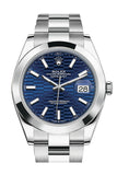 Rolex Datejust 41 Blue Fluted Dial Oyster Men's Watch 126300 126300-0023