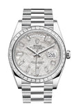 Rolex Day-Date 40 Meteorite Baguette Diamond Dial 40 Baguette Diamond Bezel Platinum President Automatic Men's Watch 228396TBR 228396