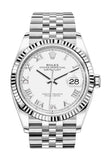 Rolex Datejust 36 White Roman Dial Automatic Jubilee Watch 126234