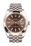 Rolex Datejust 41 Chocolate Dial Steel and 18K Rose Gold Men's Watch 126301