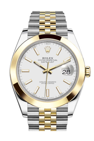 Rolex white face datejust deals