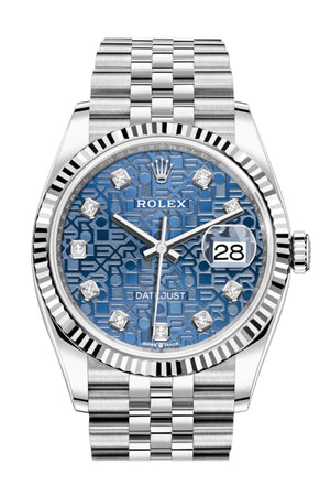 Rolex Datejust 36 Blue Jubilee DiamondDial Automatic Jubilee Watch 126234