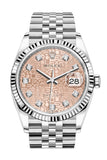Rolex Datejust 36 Pink Jubilee DiamondDial Automatic Jubilee Watch 126234