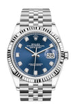 Rolex Datejust 36 Blue Diamond Dial Automatic Jubilee Watch 126234