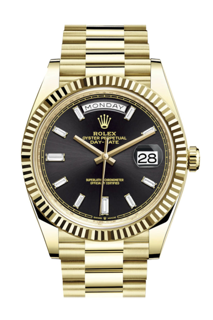 228238 Day-Date 40 Oyster Perpetual Gold Diamond WatchGuyNYC