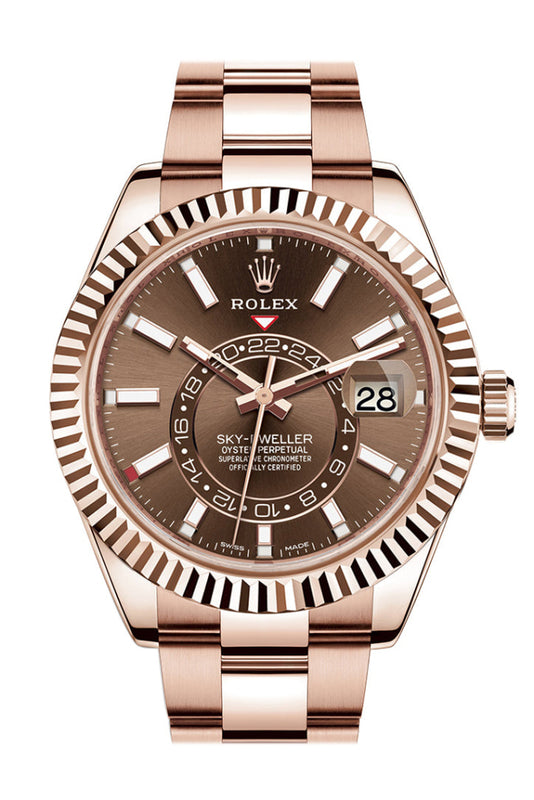 ROLEX Sky Dweller 42 Chocolate Rose Gold Men s Watch 326935