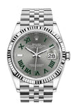 Rolex Datejust 36 Slate Dial Fluted Jubilee Watch 126234