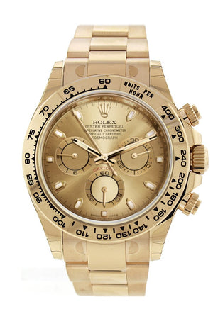 Rolex Cosmograph Daytona Champagne Dial Mens 18Kt Yellow Gold Oyster Watch 116508