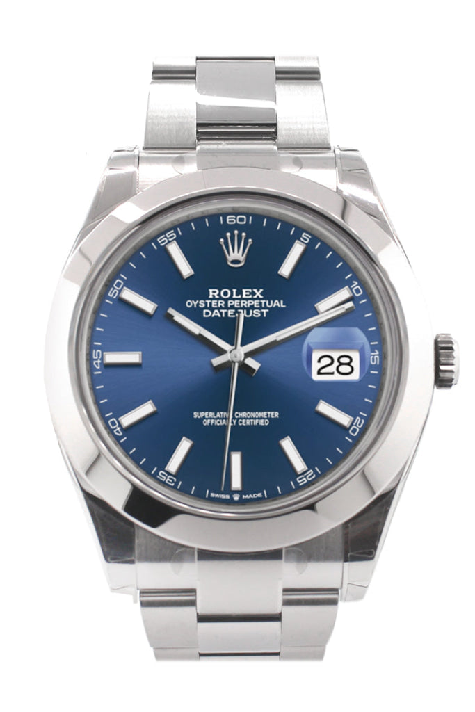 Datejust 41 blue dial top stainless steel men's watch