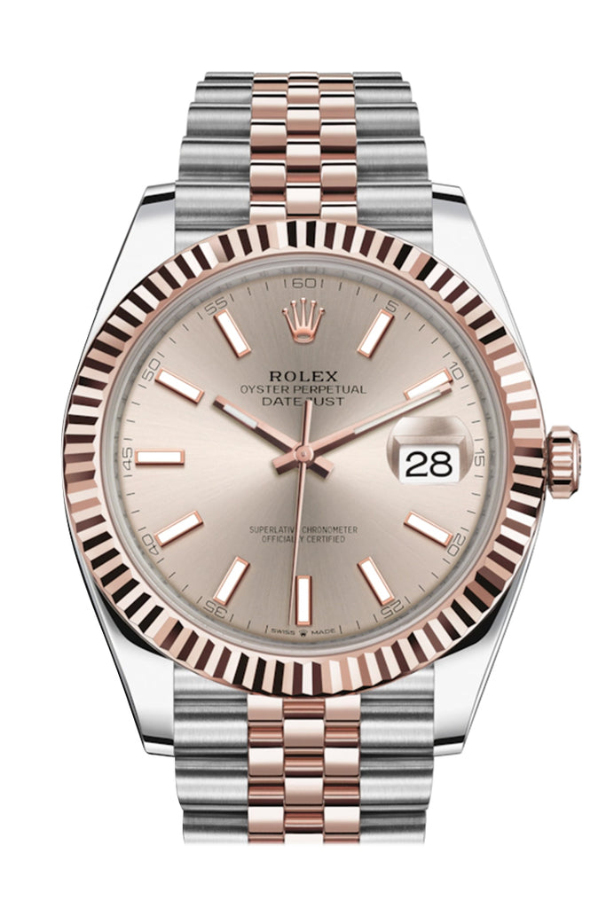 ROLEX Datejust 41 Sundust Dial Rose Gold Steel Men's Watch 126331